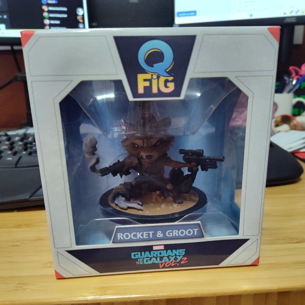 Q Fig Rocket & Groot Figurine / Marvel Guardians of the Galaxy NIB - Picture 3 of 5